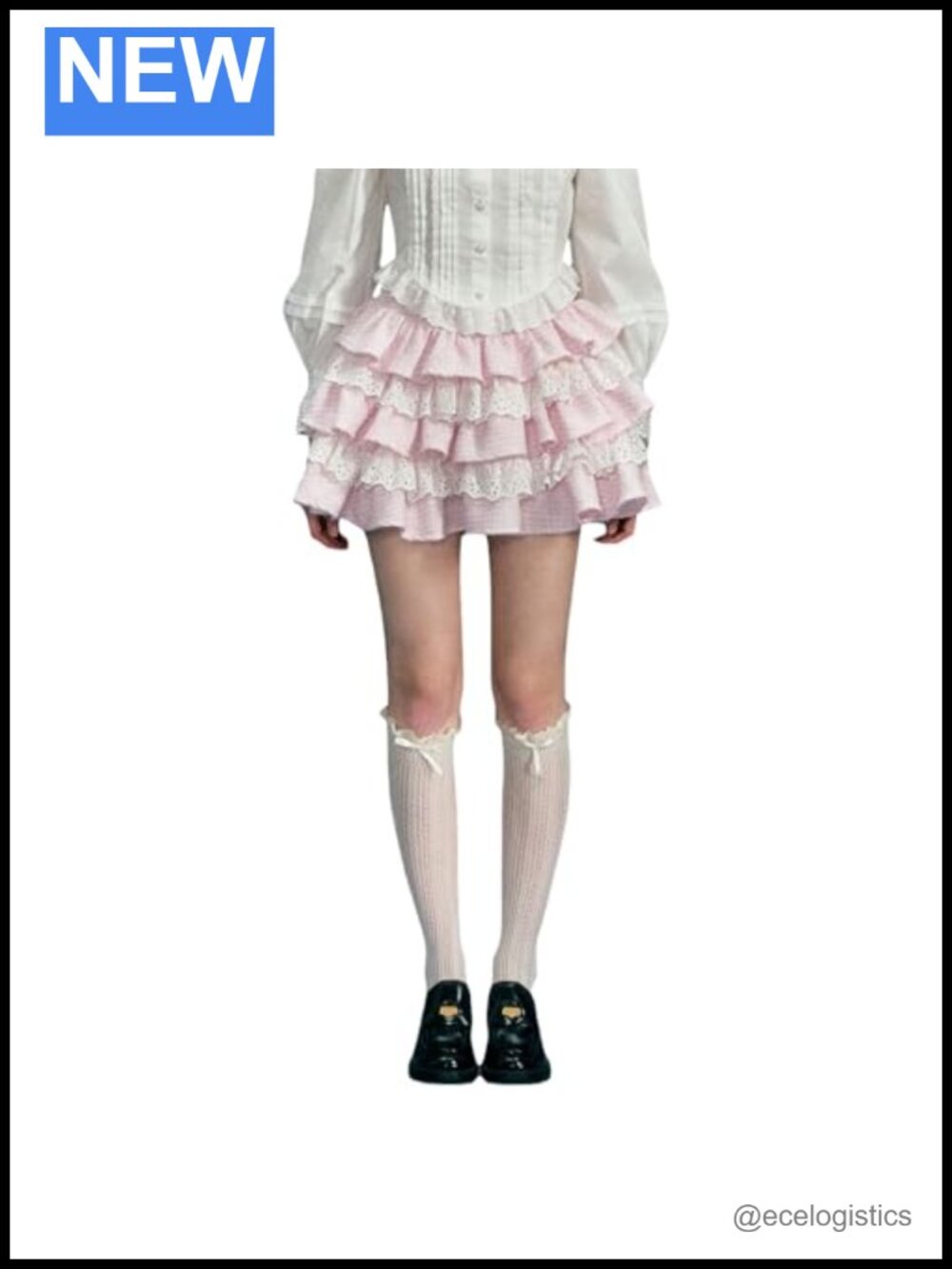 Ruffle Layered Mini Skirt High Waist Pleated Y2K Lolita Skirt Polyester Blend